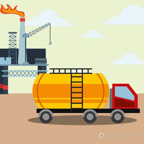 石油工业油罐车炼油厂燃烧起重机
